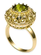 Inel Peridot galben Aur galben 14K Vintage Craft  vrc059y